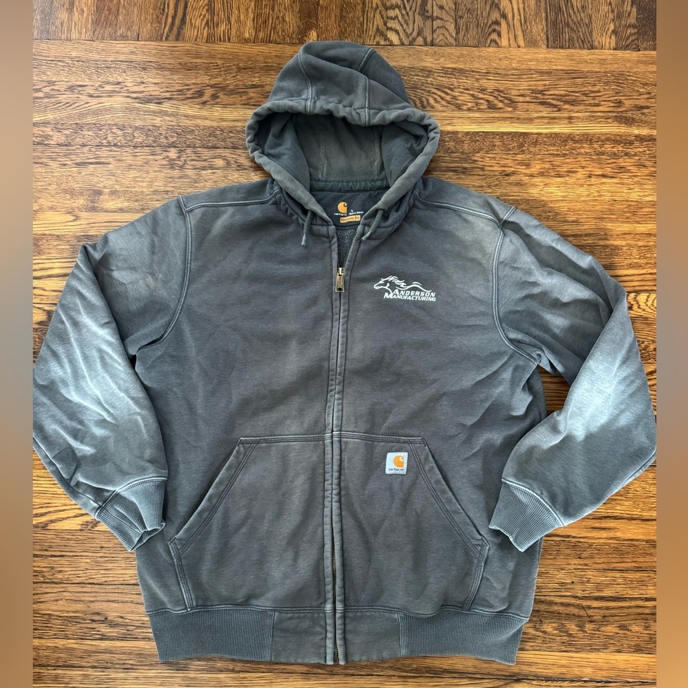 Carhartt Charcoal Full-Zip Hoodie, aka (POVERTY PONY)
